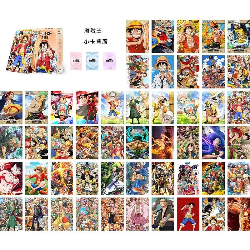 50pcs One Piece three-inch laser small postcards, 50 pieces, Luffy, Zoro, Ace, high-definition LOMO postcards, interesting gift view 2