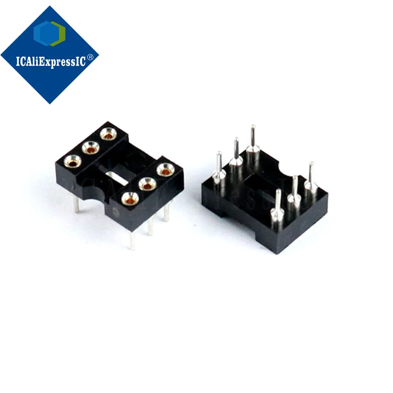 10piece IC socket integrated block in-line DIP single-chip microcomputer chip round hole base sub 6P narrow