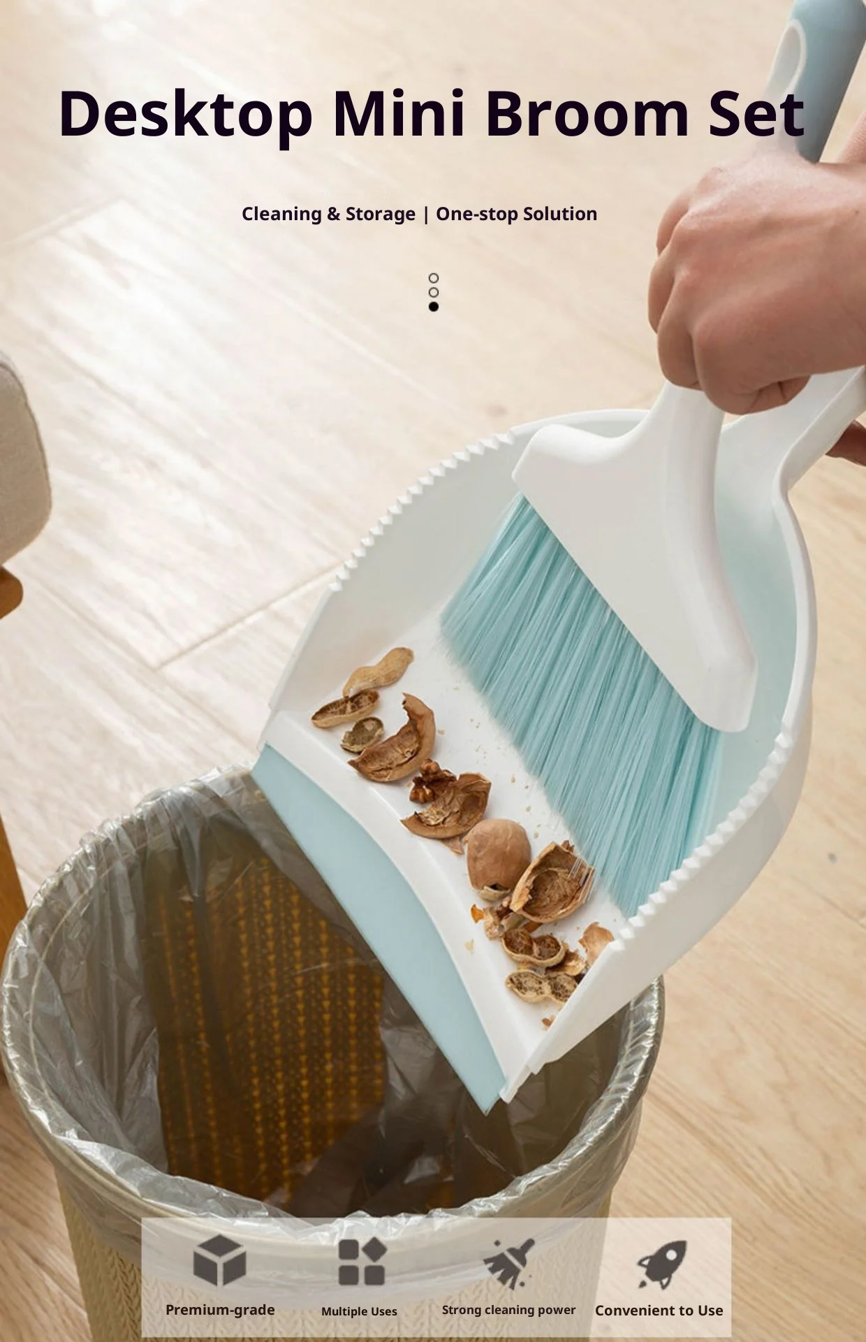 Desktop mini broom set, baby care, home window crack cleaning brush, carpet and desktop cleaning, Christmas present