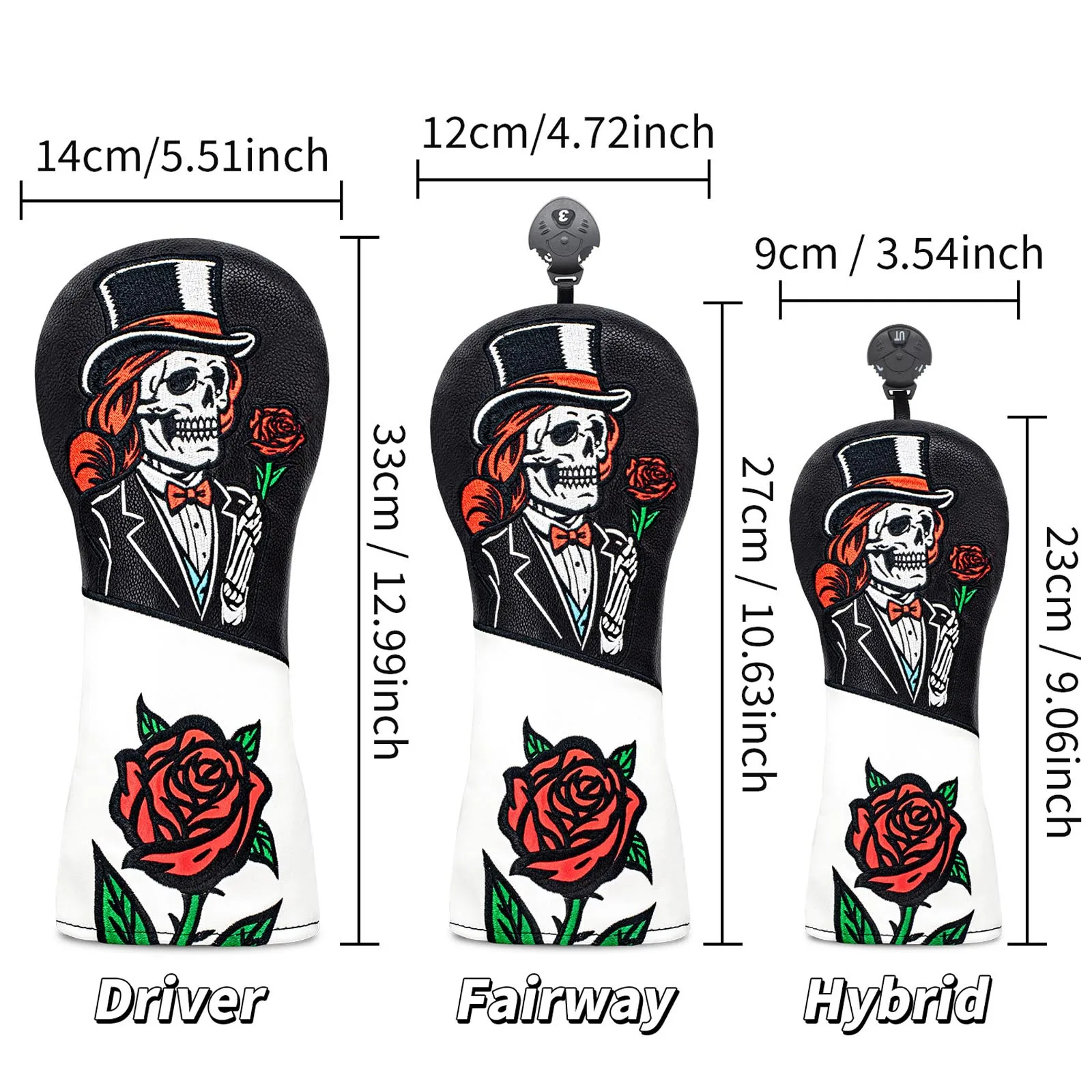 Cartoon Embroidered Golf Headcover, Decorative Protective Shell For Driver Club