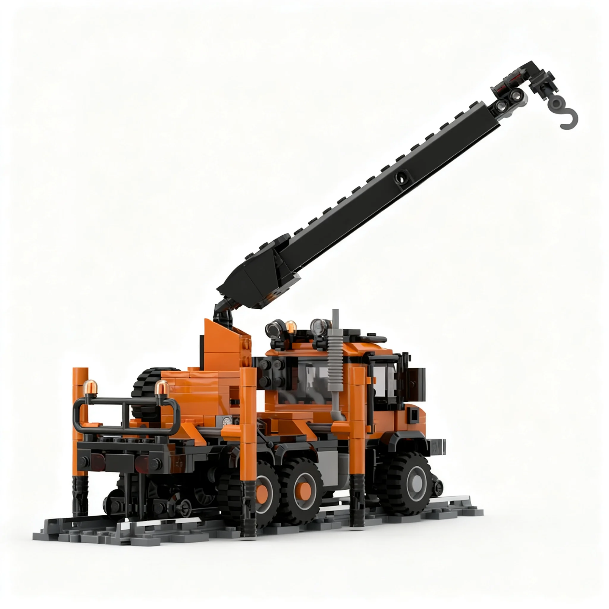 441pcs MOC UniMog Rail Crane Unit City Trains Model Building Blocks Architecture Toys Christmas Gifts Birthday DIY Creative