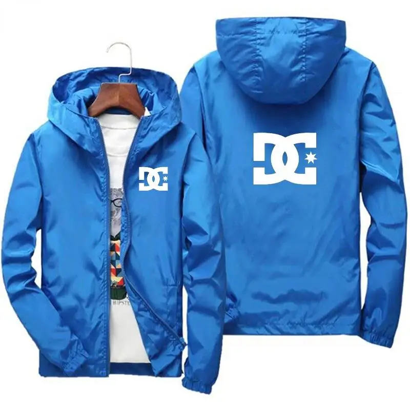 Chaqueta con capucha para hombre, ropa deportiva con cremallera, abrigo de moda, talla grande, marca informal, DC