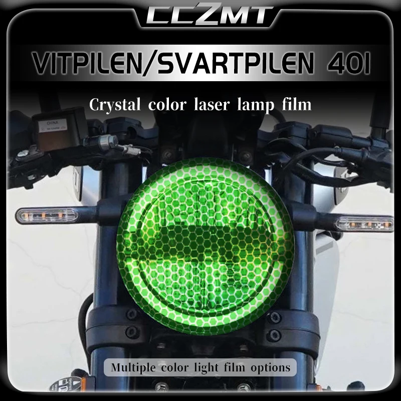 

For Husqvarna SVARTPILEN 401 VITPILEN 401 Honeycomb Laser Film Headlight Film Transparent Protective Film Sticker accessories