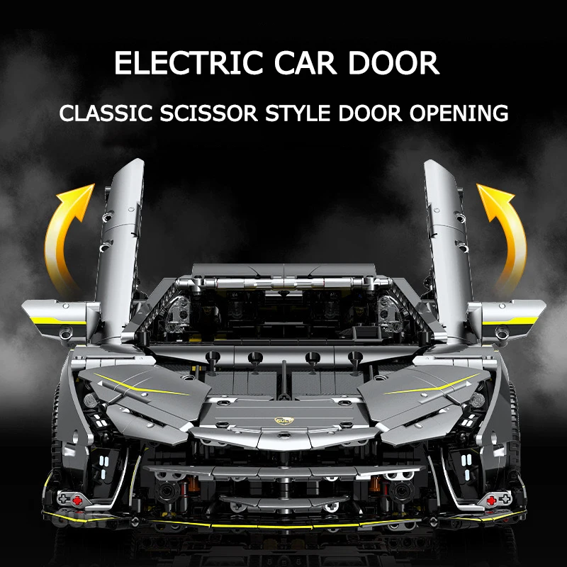 1:8 سلسلة تقنية واحدة معطلة مفهوم سيارة رياضية بنة مدينة الميكانيكية سرعة سباق نموذج سيارة الطوب ألعاب أطفال MOC #3