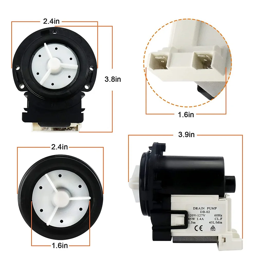 4681EA2001T AP5328388 Washer Drain Pump Motor Fit for Ken-more and LG Washing Machine drain pump - Replaces AP5328388