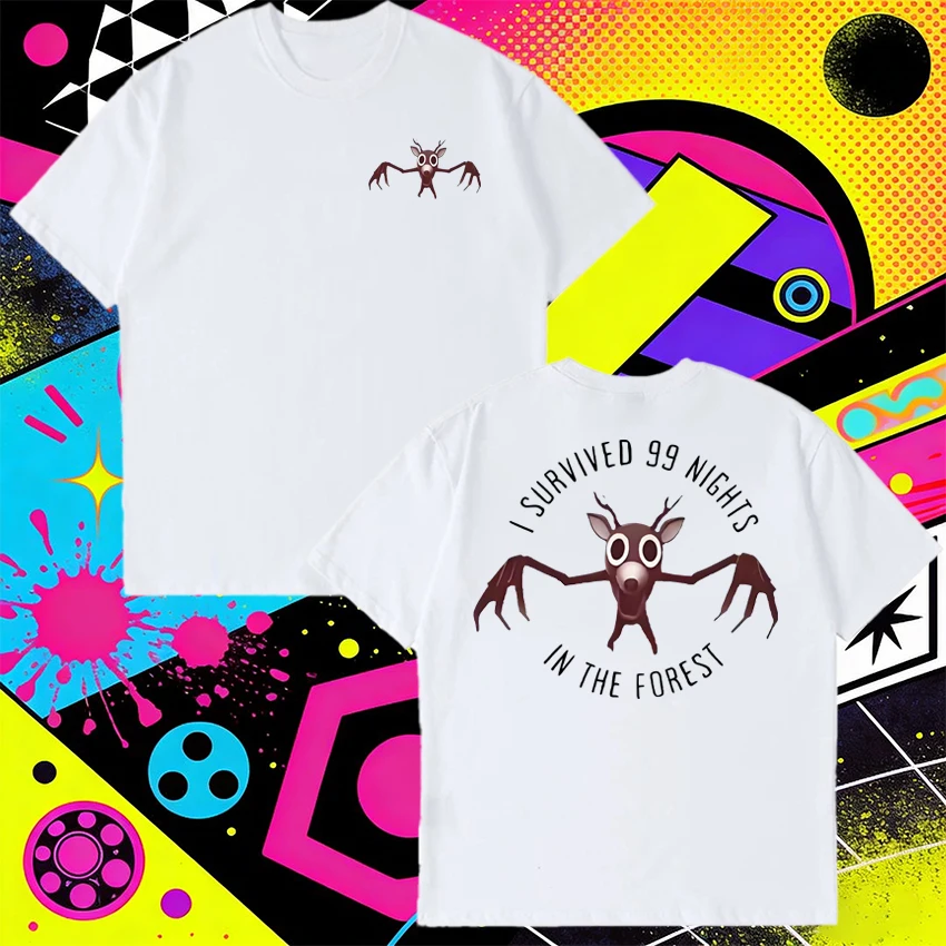 

Harajuku 99 Nights in The Forest Video Game Graphic T Shirt Unisex cartoon Oversized Tops Men Women Cotton short sleeve T-shirts