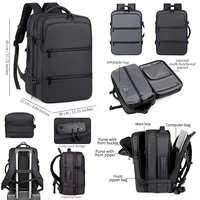 Mochila para Hombre para Viajes de Negocios, Gran Capacidad, Expandible, Multifuncional, Mochila de Viaje con Compresión al Vacío para Hombre