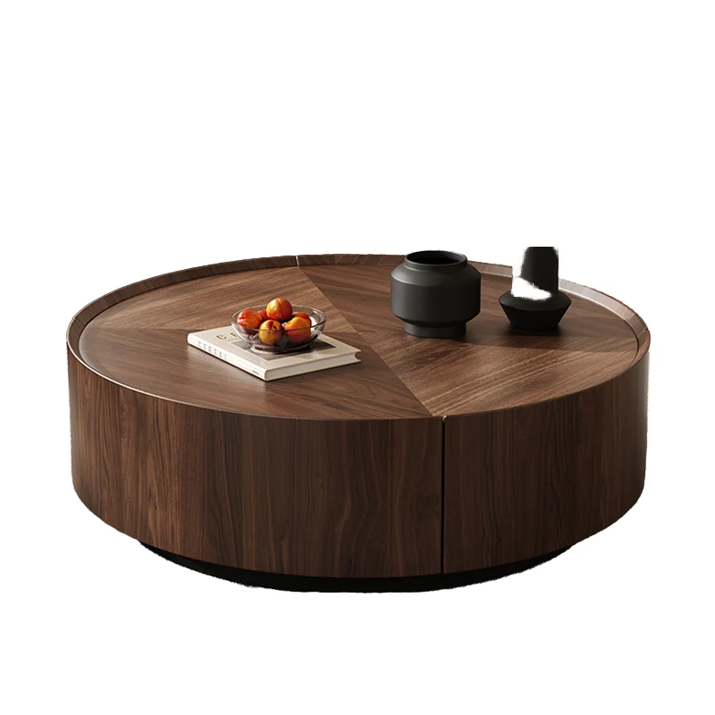 شرفة غرفة المعيشة أو شقة صغيرة للاستخدام الداخلي لطاولة القهوة الخشبية للتخزين على الطراز الحديث، نمط مربع #1