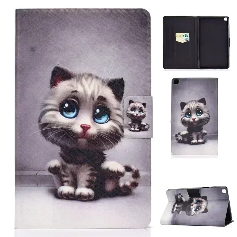 For Samsung Galaxy Tab A9 Plus Case Tablet 11 inch 2023 Tri-Fold Shell Painted Leather Coque for Galaxy Tab A9 Case 8 inch Cover