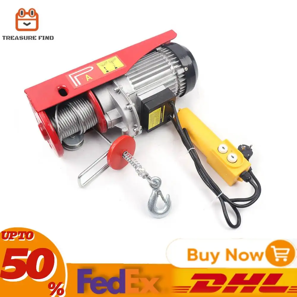 Electric Winch 220 V Cable 400-800kg Lifting Height Single Hook/Double Hook 12 m/6 m Steel Wire Rope Diameter 5mm