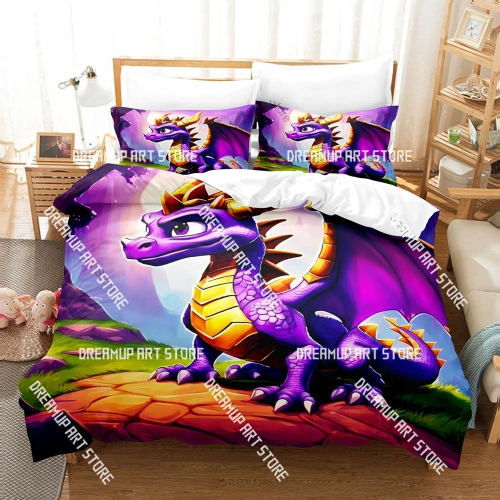 3D Printed Spyro Reignited Trilogy Game Bedding Set for Boys Girls Duvet Cover Twin Queen King Full Single Double Sizes