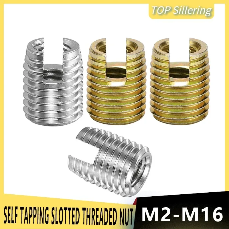 M2 M2.5 M3 M4 M5 M6 M8 M10 M12 M14 M16 Stainless steel Carbon Steel Metal Thread Repair Insert Self Tapping Slotted Threaded Nut