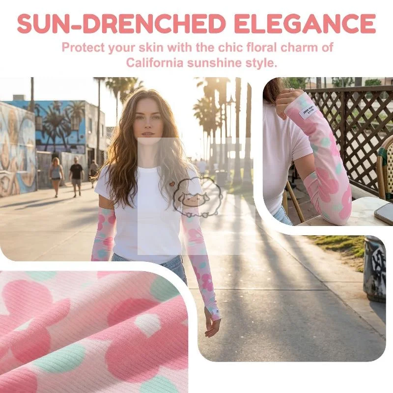 

Солнцезащитные рукава для рук с защитой от ультрафиолета, с цветочным принтом, из мягкой ткани, из ледяного шелка, охлаждающие, спортивные, для женщин и девушек, для активного отдыха и путешествий