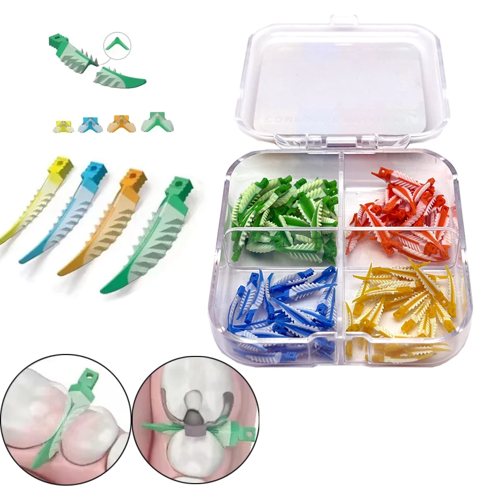 100Pc Dental Interdental Wedges Kit Dental Silicone Adaptive Dental Matrix Autoclaved Composite Wedges Silicone Dentist Material