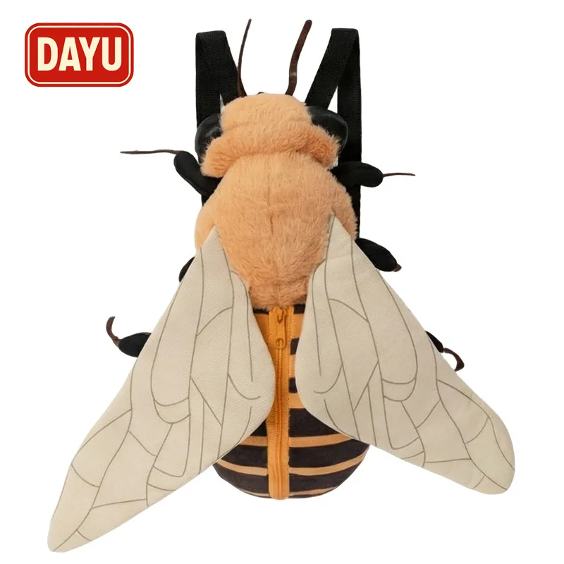 Zaino per insetti in peluche per bambini Borsa da scuola per animali con coccinella e ape carina, regalo divertente in stile insetti per bambini