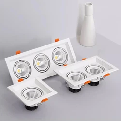 Super Bright Recessed square LED Dimmable Downlight COB 10w15W LED Spot light Grille lamp LED decoration Ceiling Lamp AC85-285V