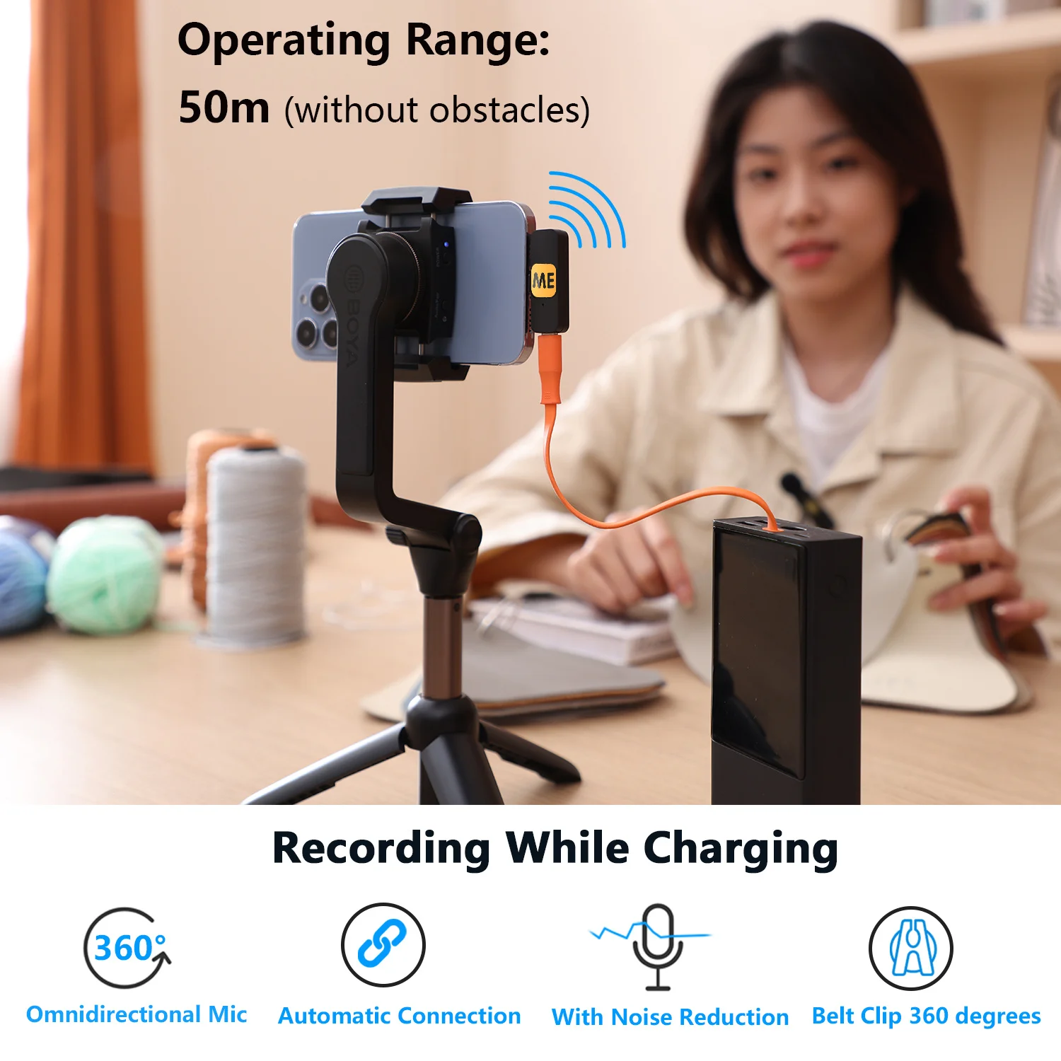 ميكروفون BOYA MIC-S لاسلكي Lavalier لطية صدر السترة لهاتف iPhone iPad Android PC والكمبيوتر المحمول والألعاب والبث المباشر وتسجيل يوتيوب