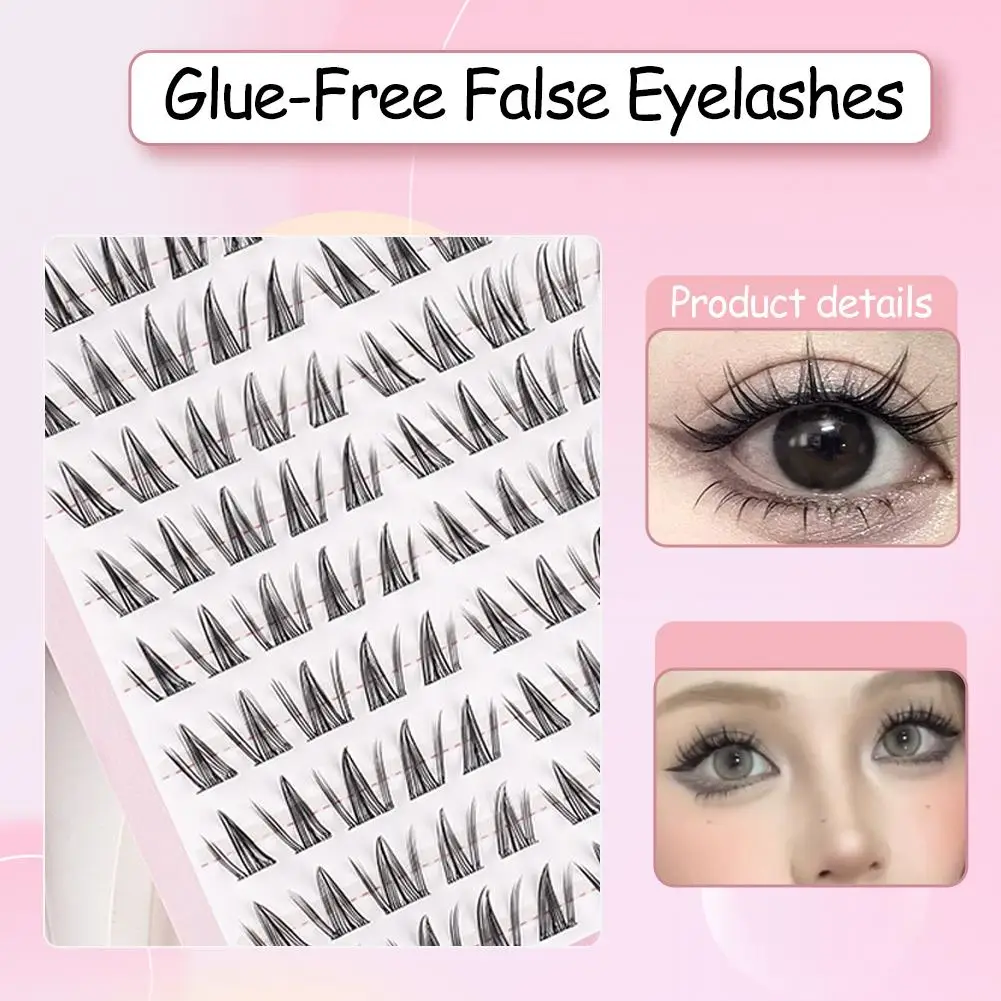 10列の自己粘着まつげ - 接着剤不要、Cカール、日本-韓国美容シリーズ、メイク初心者向け T9C9