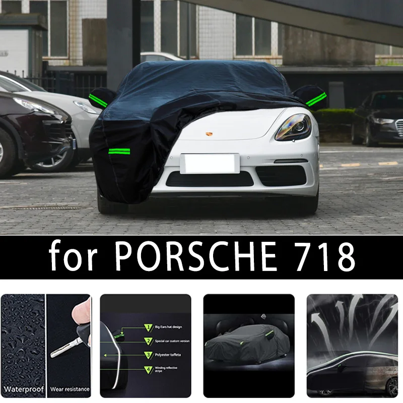 Juste de Protection Complète pour Voiture PORSCHE 718, Pare-Soleil, Imperméable, Anti-Poussière, Accessoire d'Extérieur