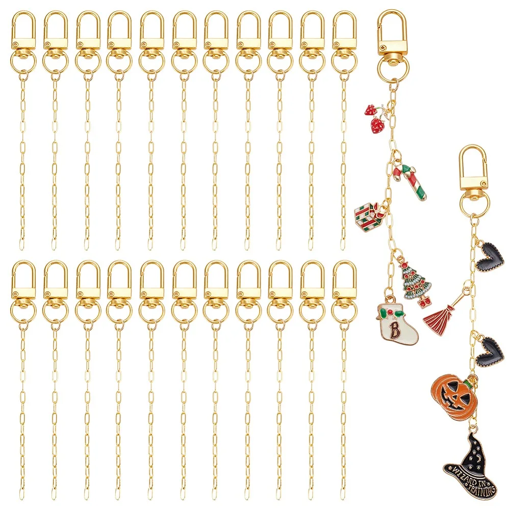 

60Pcs Alloy Swivel Clasps with Brass Chains Golden 115mm