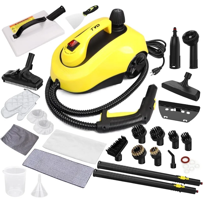 

Steam Cleaner, Heavy Duty Canister Steamer with 28 Accessories, Steam Mop with 5M Extra-Long Power Cord for Home Floor Cleaning