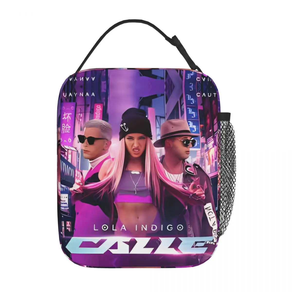 L-Lolas I-Indigos Insulated Lunch Bag Thermal Bag  Meal Container Spanish Singer Dancer Portable Tote Lunch Box Food Handbags