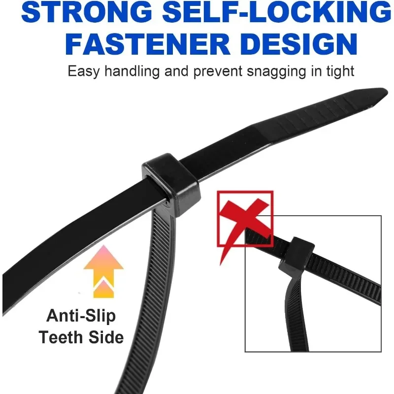 1000/100 قطعة العلاقات كابل النايلون البلاستيك الذاتي قفل الحبل العلاقات الأشرطة قابل للتعديل كابلات الربط حلقة المنزل مكتب سلك البريدي العلاقات