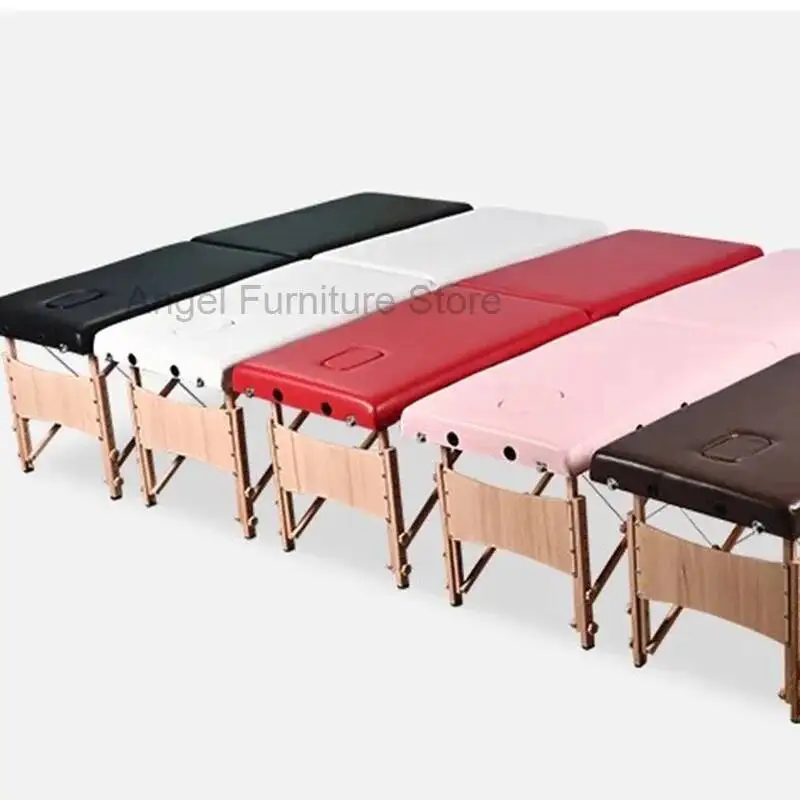 

Tattoo Spa Wooden Foldable Bed Pedicure Adjust Facial Portable Massage Chairs Full Body Cama Dobravel Beauty Furniture MQ50MB