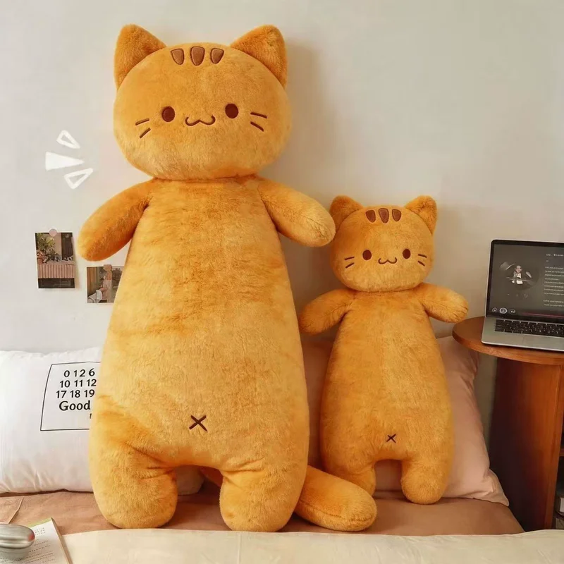 Long Cute Cat Plush Body Pillow Ultra Soft Kawaii Sleep Companion Stuffed Cushion Home Decoration for Friends Birthday Gift