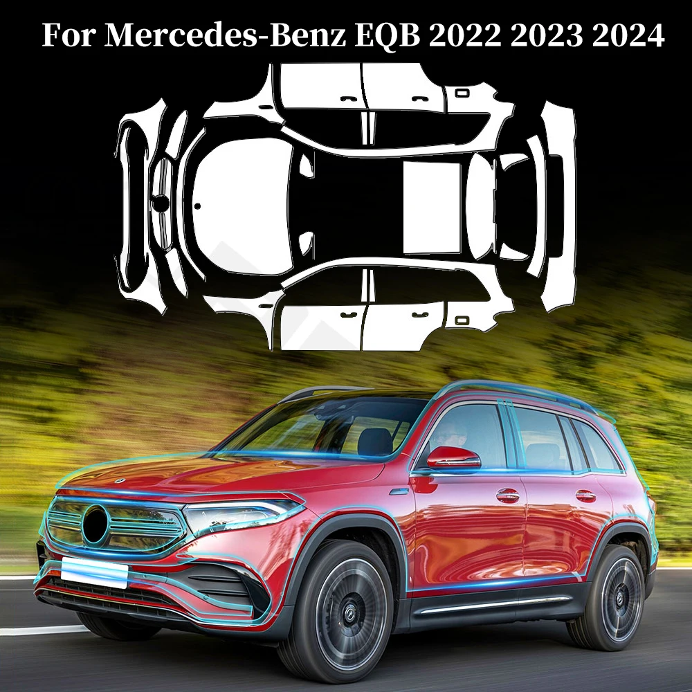 

Для Mercedes-Benz EQB 2022 2023 2024, защитная пленка для краски из ТПУ, предварительно вырезанная PPF кузов автомобиля, прозрачный бюстгальтер, устойчивый к царапинам, невидимый