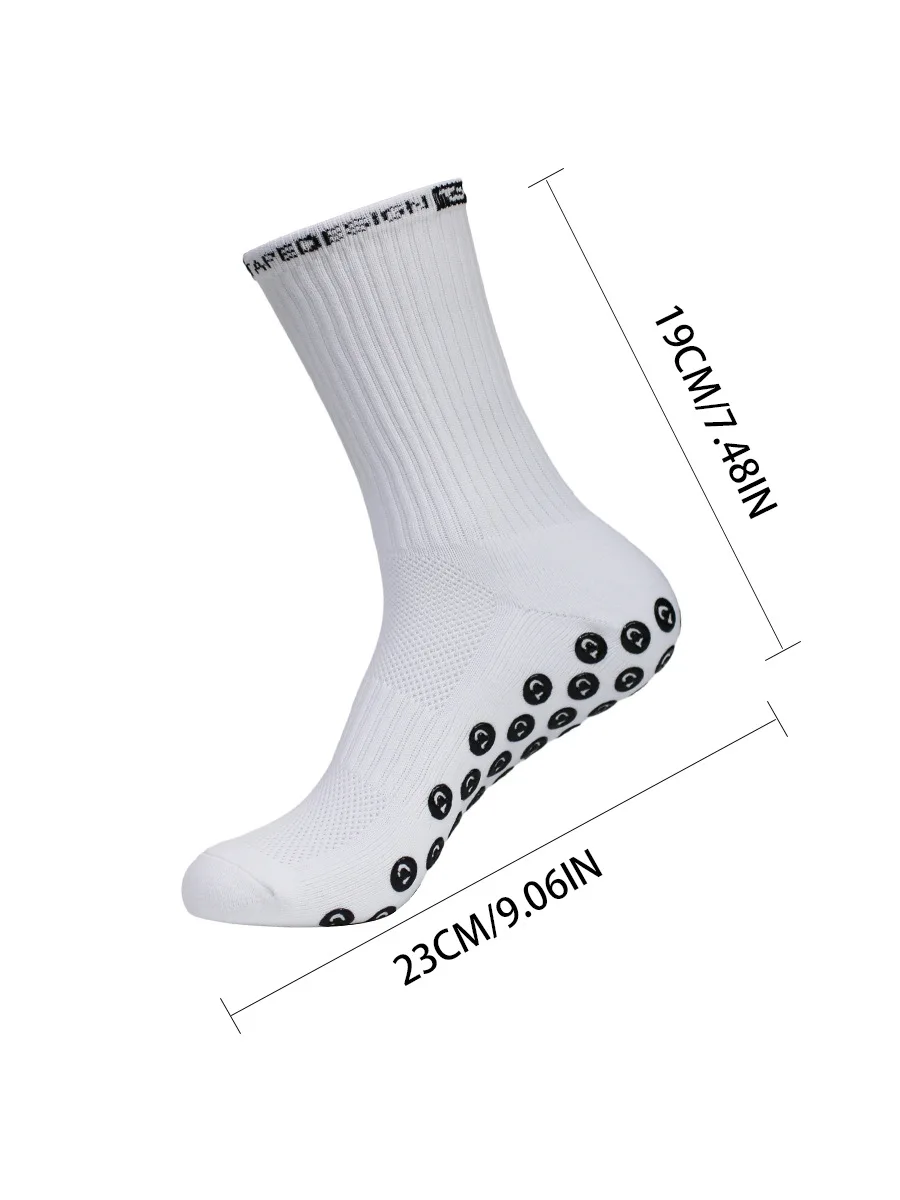 4 Paar Fußballsocken für Herren und Damen, Sportsocken mit rutschfester Silikonunterseite, für Fußball, Outdoor-Sport, Laufen, Radfahren, Grip-Socken – Detail 5