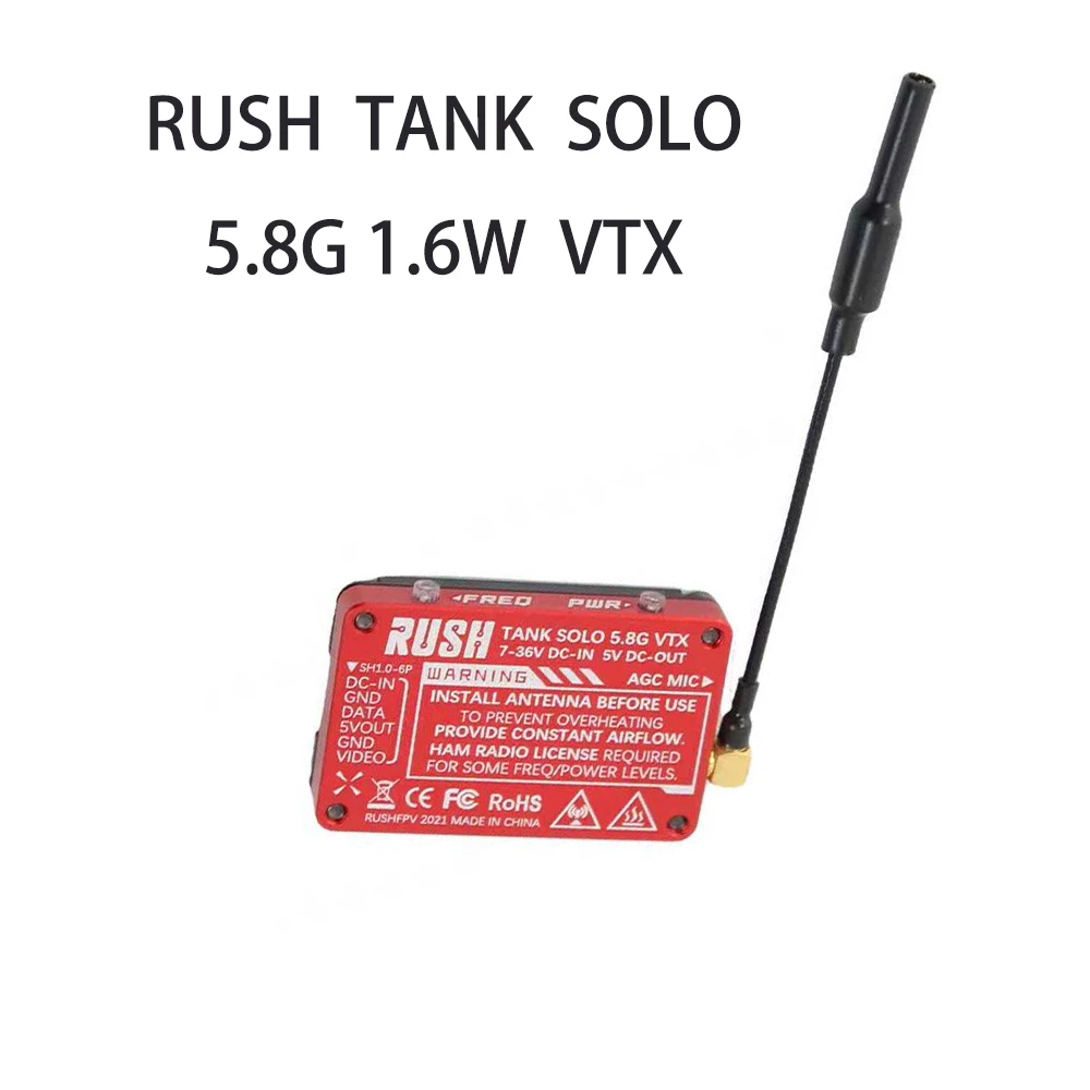 

RUSH 5.8G VTX 1.6W High Power Built-in Microphone Heat Dissipation Structure 48ch/37ch Tank Solo for FPV