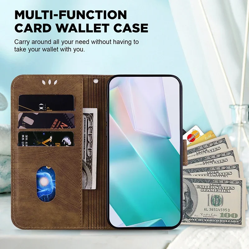 Magnetic Leather Phone Case For Redmi Note 12S 14S 12 13 14 PRO PLUS 4G 5G Turbo 4 Card Slot Wallet Cover