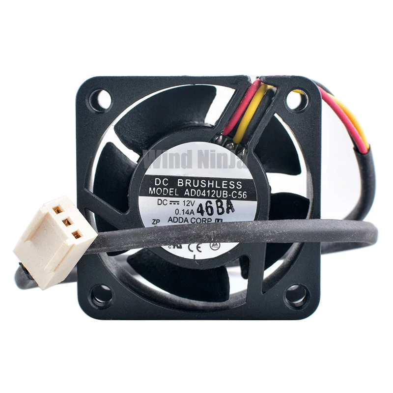 AD0412UB-C56 4cm X 40mm Dual Ball Bearing Quiet Cooling Fan DC12V 0.14A 3-Pin Chassis CPU Fan for Computer Hardware