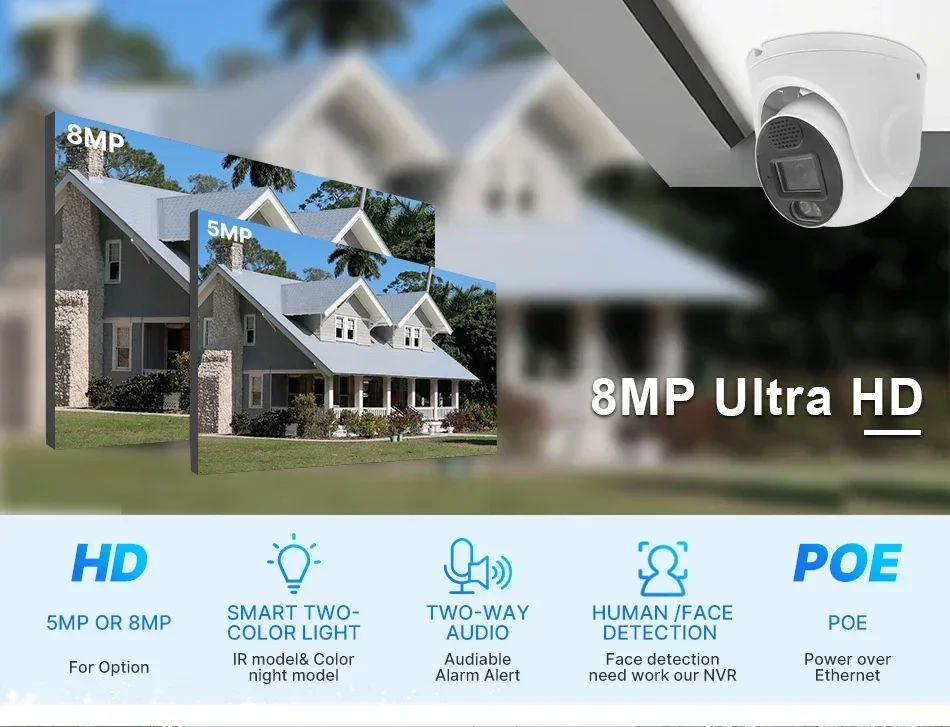 

ENSTER 4K 8Channel 8MP Security Camera System Outdoor Home PoE NVR Kit Cctv Ip Cameras Surveillance Security Camera System