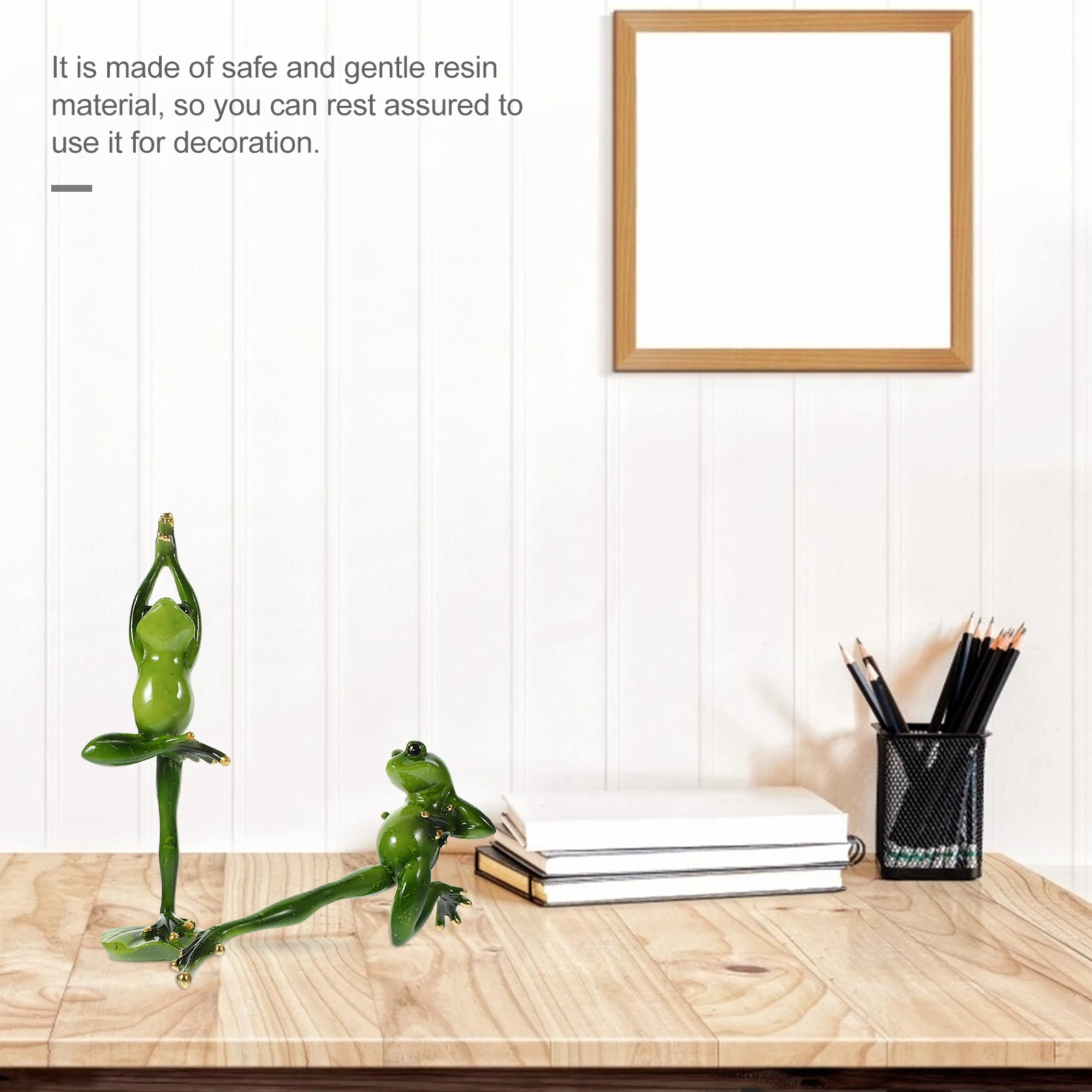 

2Pcs Yoga Frogs Resin Craft Ornament Decorative Desktop Adornment Home Decor Creative Unique Frog Statues Vivid Resin Craft