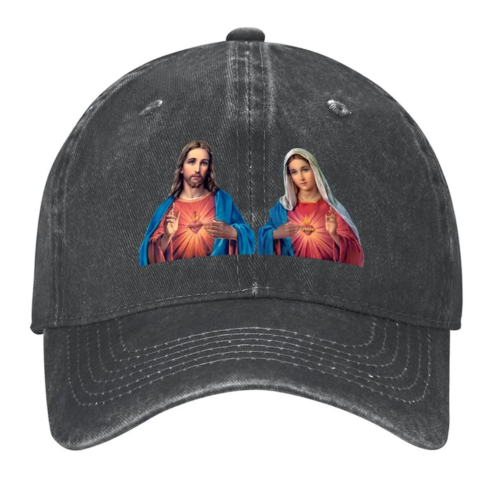 

Sacred and Immaculate Hearts (Jesus and Mary) transparent background Baseball Cap Fashion Beach designer cap Women Men's