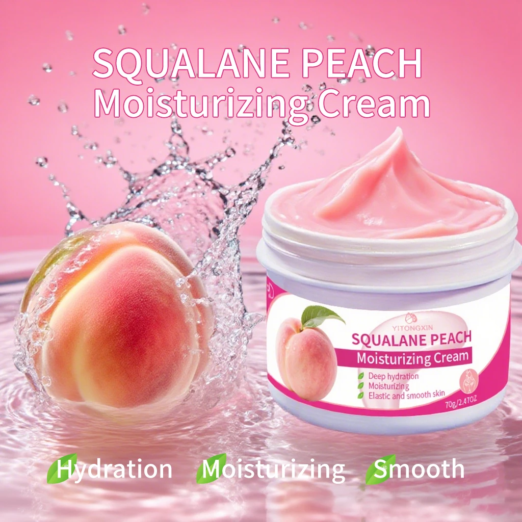 70g Squalane Peach Moisturizing Cream,  Skin Cracked Deep Hydration Dry Rough Skin Hand And Foot Care Contains Plant Squalane