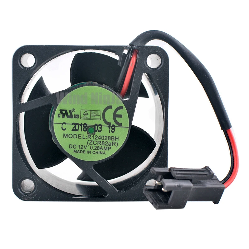 R124028BH ZCR82aR 4cm 40mm fan 40x40x28mm DC12V 0.28A 2lines Dual ball bearing cooling fan for 1U 2U server power supply