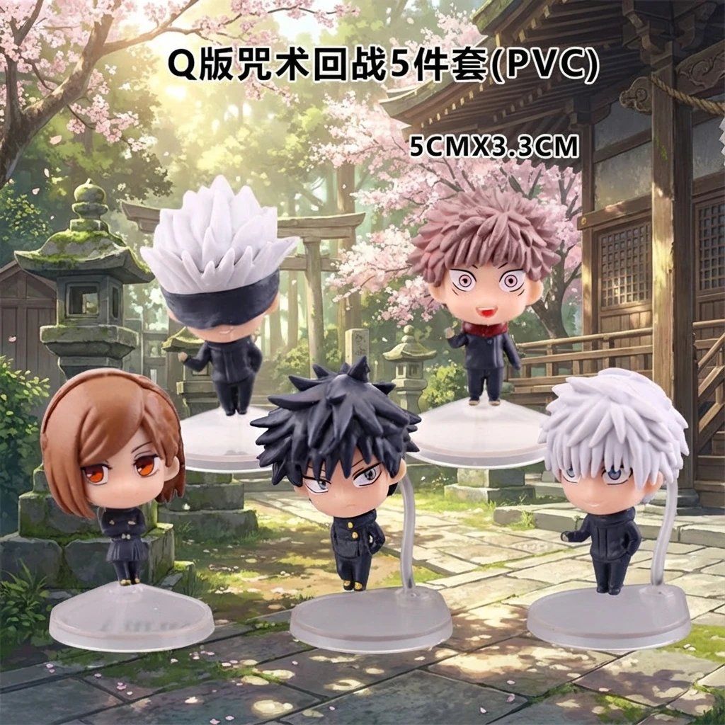 Figura de Jujutsu Kaisen, Yuji Itadori, Satoru Gojo, Bobblehead de Primavera, Decoración para Pasteles, Caja Sorpresa, Juguete Coleccionable de Anime, Regalo