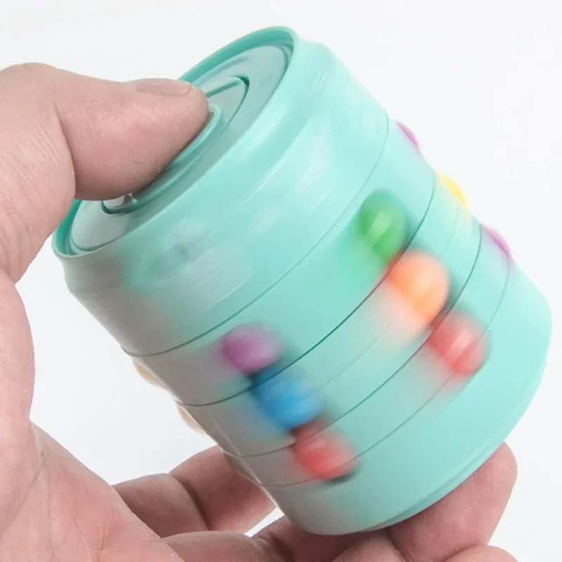 2 في 1 ماجيك فول الإجهاد الإغاثة مكعب الإصبع الدورية لعبة الغزل الصغيرة ماجيك حبة مكعب لتخفيف التوتر