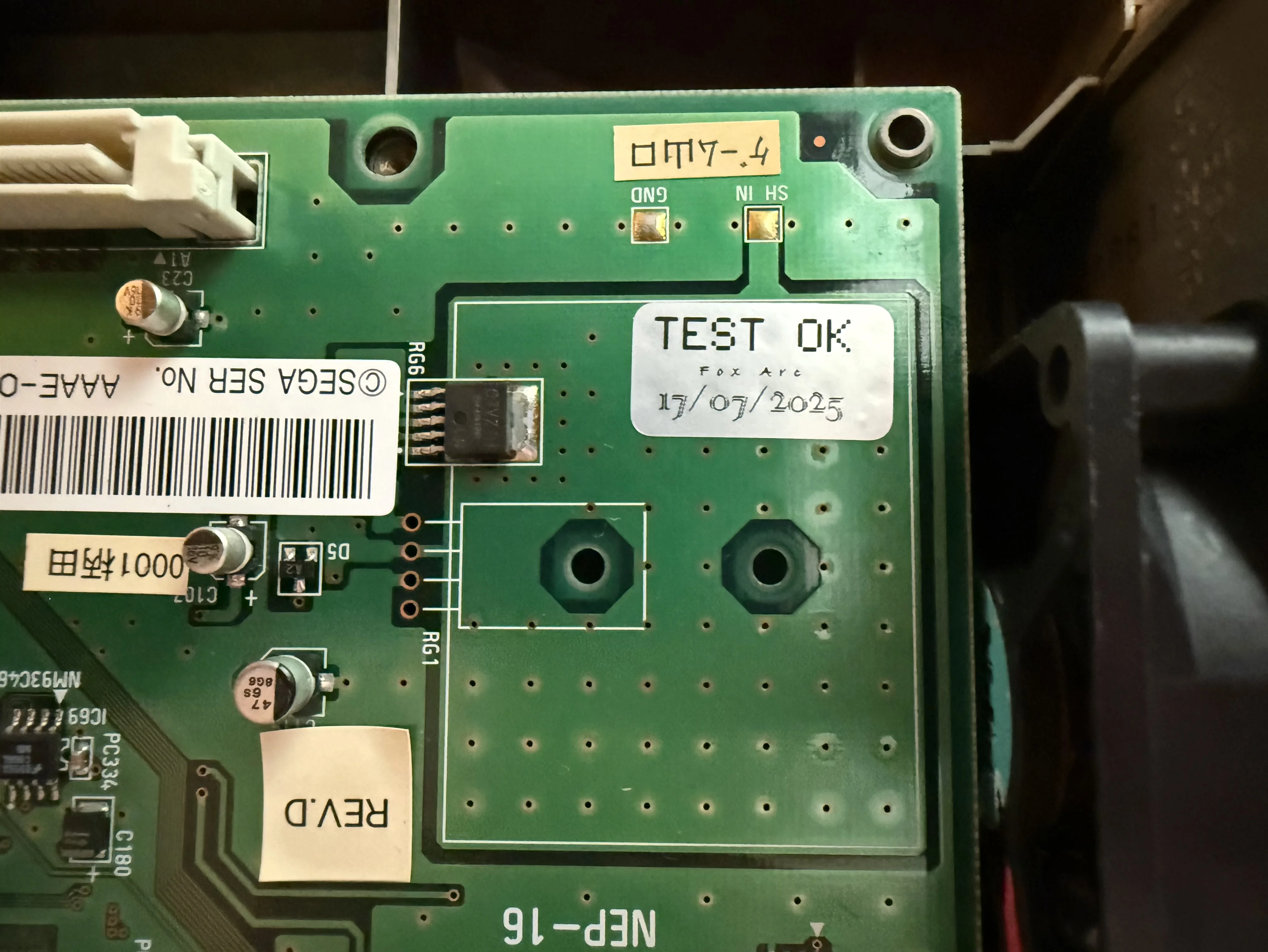 Original SEGA NAOMI Arcade Motherboard | EPR-21576H BIOS | Silent Fan | CF & NetDIMM Compatible | Tested Working Console