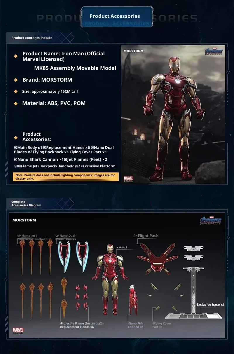 

Iron Man Figure Mk85 Mk50 Assembly Model Kit Iron Man Movable Action Figures Gk Statue Doll Collect Room Desk Toys Gift