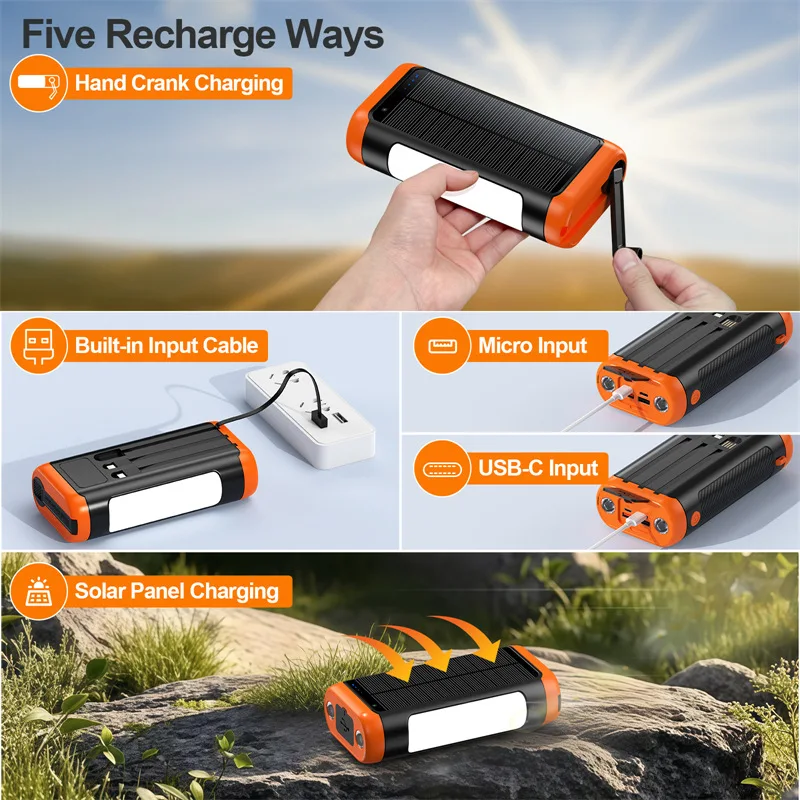 Waterproof Dual Usb Portable 30000mah Solar Charger Solar Power Bank for Phone Outdoor Solar Mobile Phone Charger