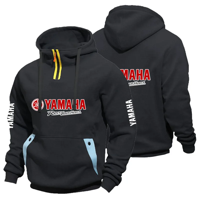Yamaha's New Men's Hooded Sports Jacket With Large Pocket Hooded OutdoorSports Color-Matched Casual Oversized Hooded Sweatshirt