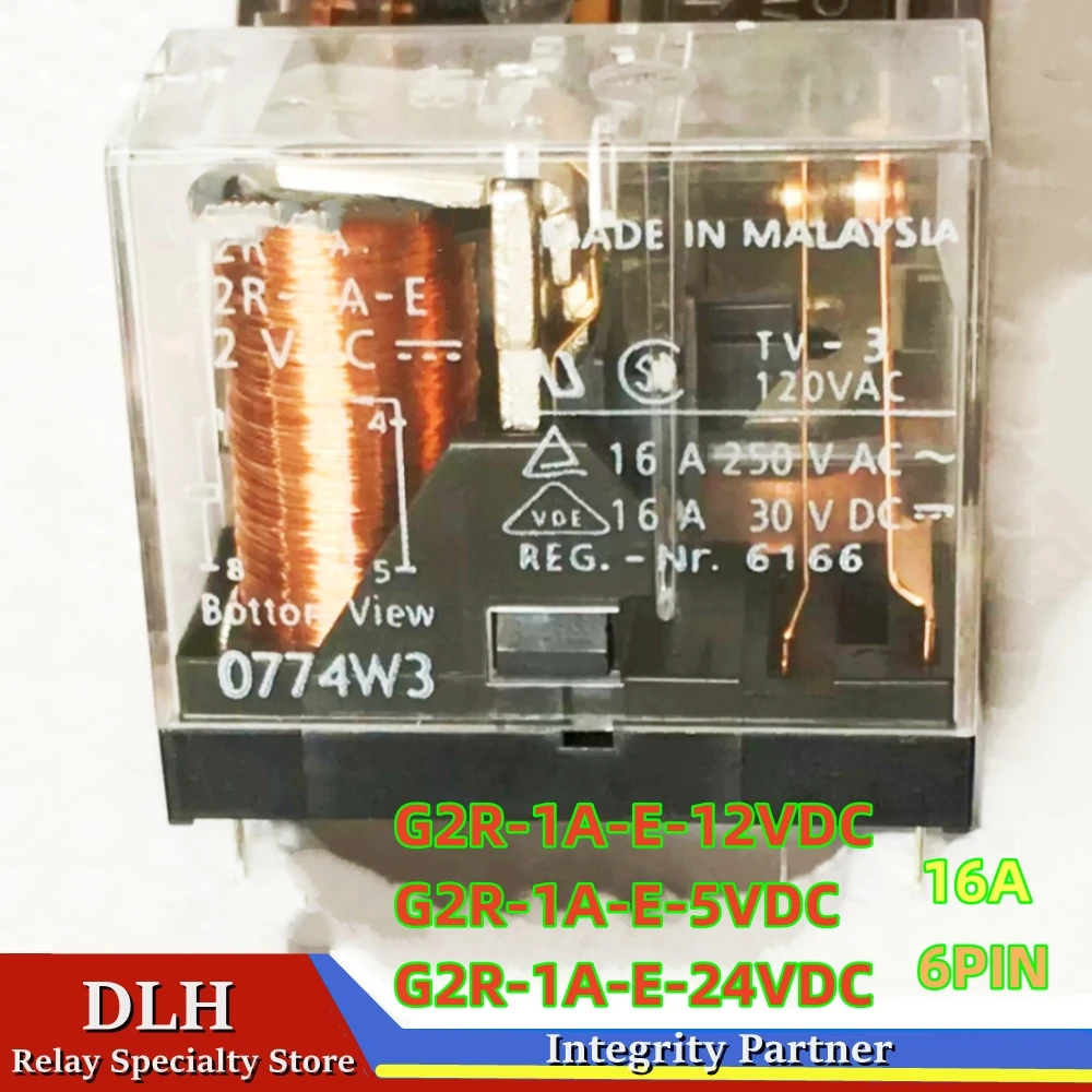 

5pieces/lot 16A 5VDC 12VDC 24VDC G2R-1A-E G2R-1A-E-5VDC G2R-1A-E-12VDC G2R-1A-E-24VDC DIP-6PINS 100%OriginalNew Power Relay