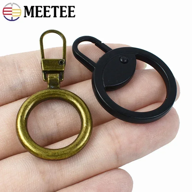 5/10Pcs Meetee Zipper Puller Head Detach O Ring Spring Buckle Zip Handle Clothes Decoration Zippers Slider Luggage Tag Zips Pull image 4