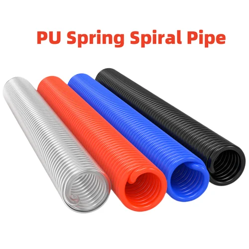 Imagen 2 del producto Tubo espiral de resorte de PU, tubo de manguera de compresor de aire de poliuretano de PU de 6/8/10/12mm con conector de herramienta Flexible de ajuste
