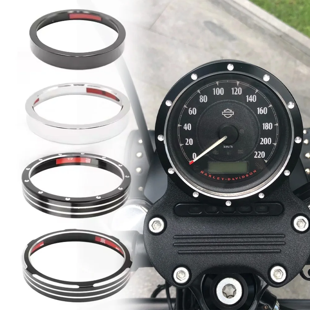 

Motorcycle Speedometer Trim Bezel Trim Ring Aluminum For Harley Sportster 883 1200 Dyna Street Bob Low Rider Road Glide Black