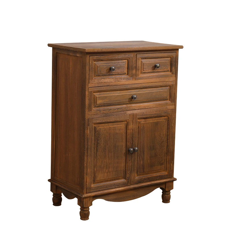 chest storage cabinet solid wood American storage five-bucket small cabinet living room bedroom bedside locker household bedside